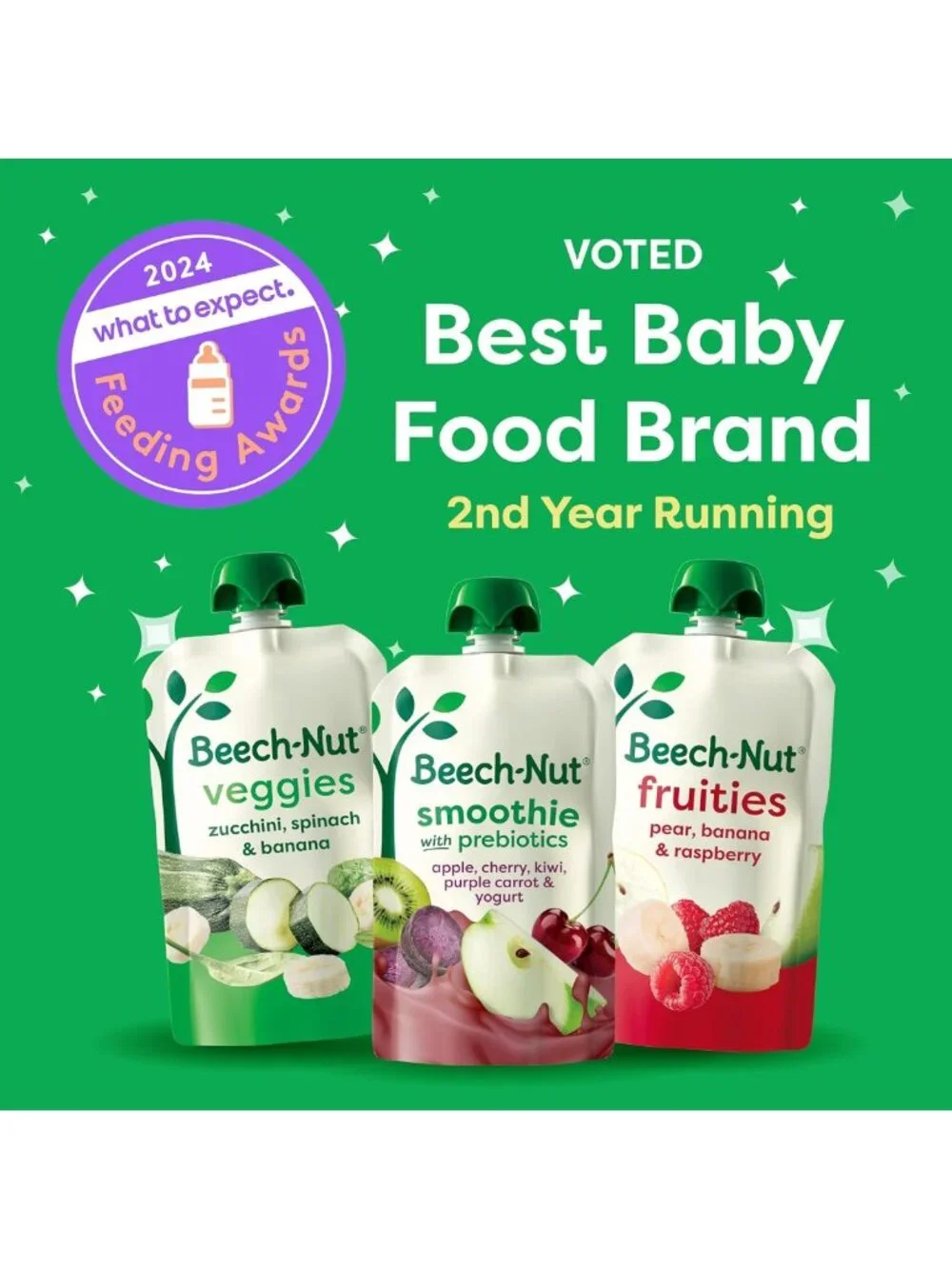 Variety Pack Baby Food Pouches - Non-GMO Fruit Purees, Dairy-Free, 18 Count